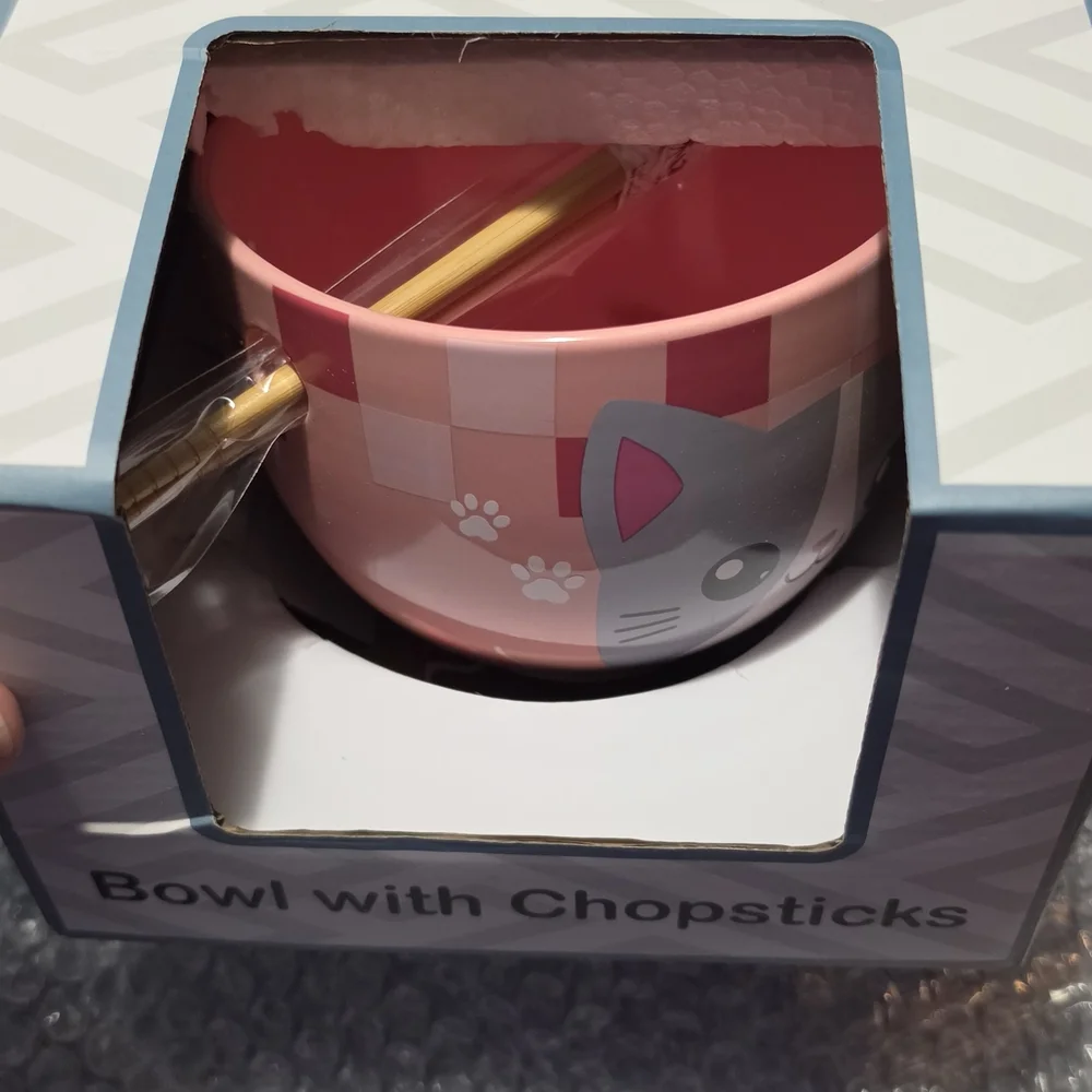 Cute Pink Cat Bowl